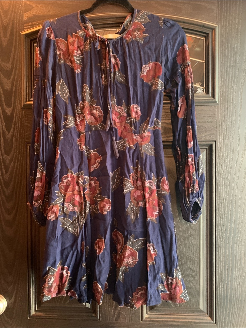 ASTR The Label Dark Navy Floral Long-Sleeve Esther Dress